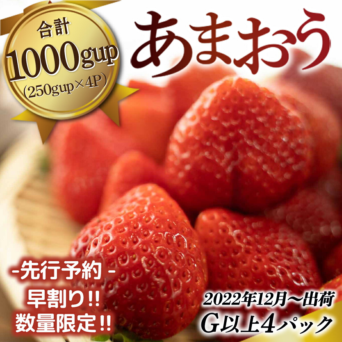 激安/新作 福岡県産 あまおうG以上 1000g 4パック 先行予約 いちご フルーツ 果物 冷蔵 送料無料 スイーツ スムージー ケーキ ギフト  お祝い ショートケーキ タルト 限定 季節限定 AZ0272022年12月1日〜12月30日に順次発送 fucoa.cl