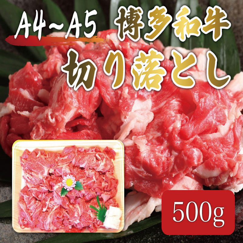【ふるさと納税】博多和牛 A5～A4 切り落とし 500g 化粧箱入 [a9237] 株式会社マル五 ※配送不可：離島【返礼品】添田町 ふるさと納税 12,070円