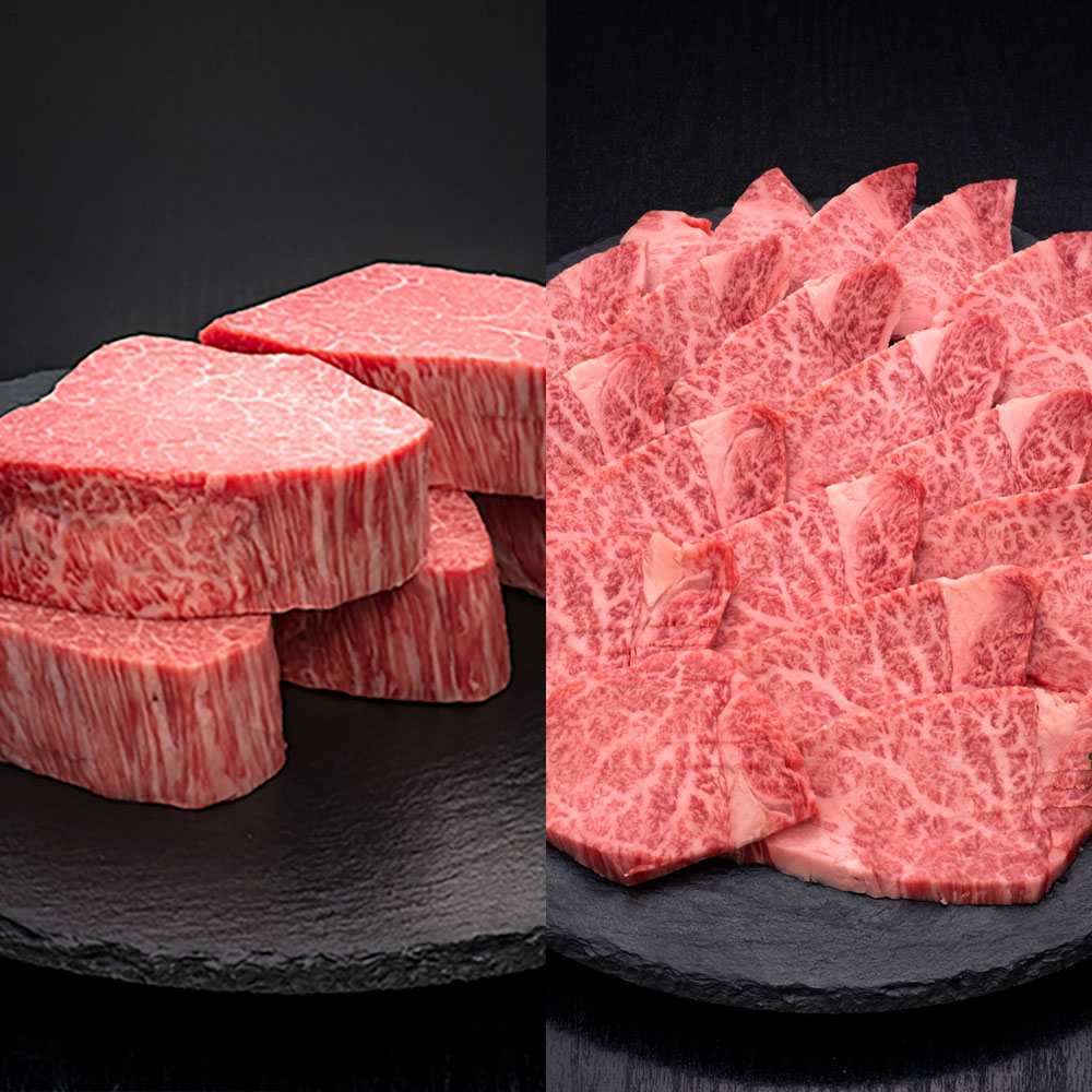 【ふるさと納税】<選べる容量>A5等級 博多和牛 ヒレシャトーブリアン 満足Kセット 約1.6kg~9.6kg 訳あり ヒレ焼肉用 肉 牛 ヒレ肉 ヒレ ステーキ 厚切り ダイヤモンドカット ハンバーグ セット 九州 福岡県 福岡 糸田町 糸田 冷凍 送料無料|福岡県糸田町