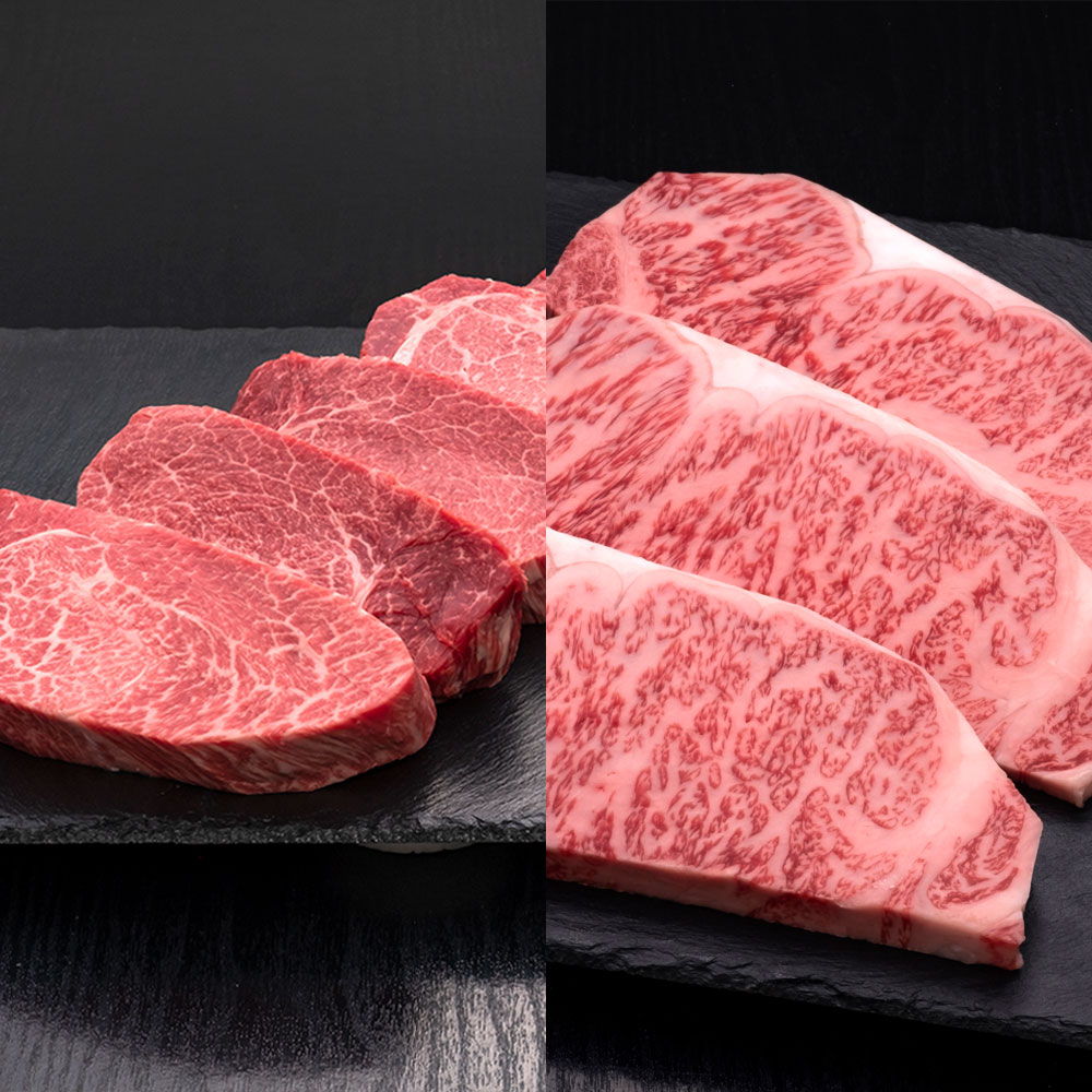 【ふるさと納税】【選べる容量】A5等級 博多和牛 ヒレステーキ 満喫Bセット 約1,600g~9,600g 牛肉 和牛 ヒレ 厚切り サーロイン肉 サーロイン サーロインステーキ ステーキ セット 九州 福岡県 福岡 ふくおか 糸田町 糸田 冷凍 送料無料|福岡県糸田町