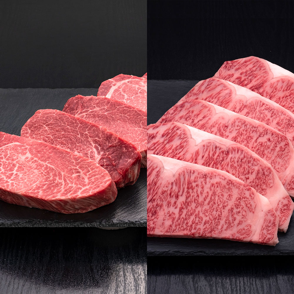 【ふるさと納税】【選べる容量】A5等級 博多和牛 ヒレステーキ 満喫Cセット 約1,800g～10,800g 牛肉 和牛 厚切り サーロイン肉 サーロイン サーロインステーキ ステーキ セット 九州 福岡県 福岡 ふくおか 糸田町 糸田 冷凍 送料無料｜福岡県糸田町