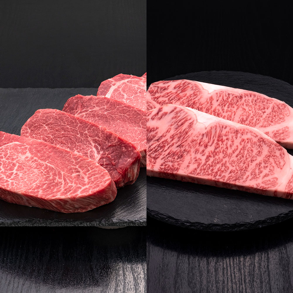 【ふるさと納税】【選べる定期便】A5等級 博多和牛 ヒレステーキ 満喫Aセット （1ヶ月毎～6ヶ月毎）（2回～12回） 牛肉 和牛 牛 ヒレ 厚切り サーロイン サーロインステーキ ステーキ セット 定期便 福岡県 糸田町 冷凍 送料無料｜福岡県糸田町