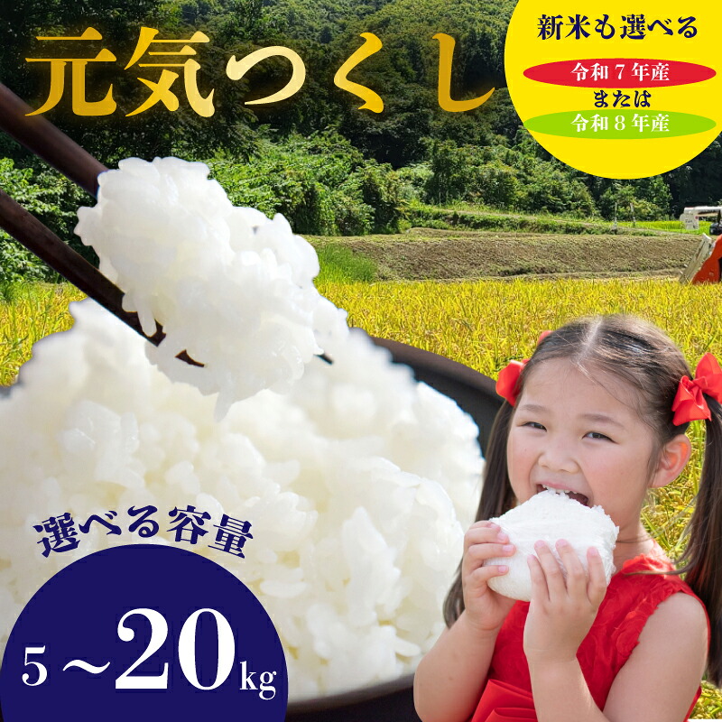 【ふるさと納税】 R7年度産 令和8年産 米 選べる容量 5kg / 10kg /15kg/20kg 令和7年産 元気つくし 5キロ 10キロ 生活応援米 ふるさと納税 米 精米 お米 白米 福岡県産 九州産 ブランド 米 数量限定 国産 福岡県産米 コスパ 備蓄米 5kg 防災 コメ 5kg×2 辻園芸 福岡 川崎町|福岡県川崎町