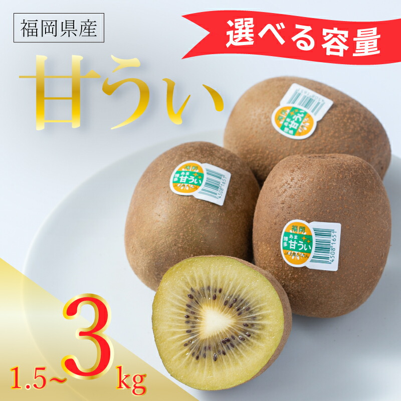 【ふるさと納税】【先行予約】【2026年10月下旬~11月末発送】福岡限定!ブランドキウイ「甘うぃ(あまうぃ)」約1.5kg~3kg箱 12~15玉 24~30玉 選べる種類 キウイ キウイフルーツ フルーツ 果物|福岡県川崎町