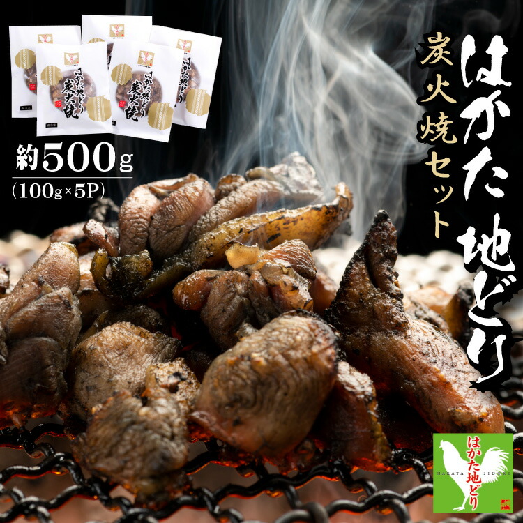 【ふるさと納税】はかた地どり 炭火焼 セット 500ｇ （ 100ｇ × 5ｐ ） お肉 肉 鶏肉 地鶏 国産 九州産 福岡県 福岡 赤村 Y42 6,930円