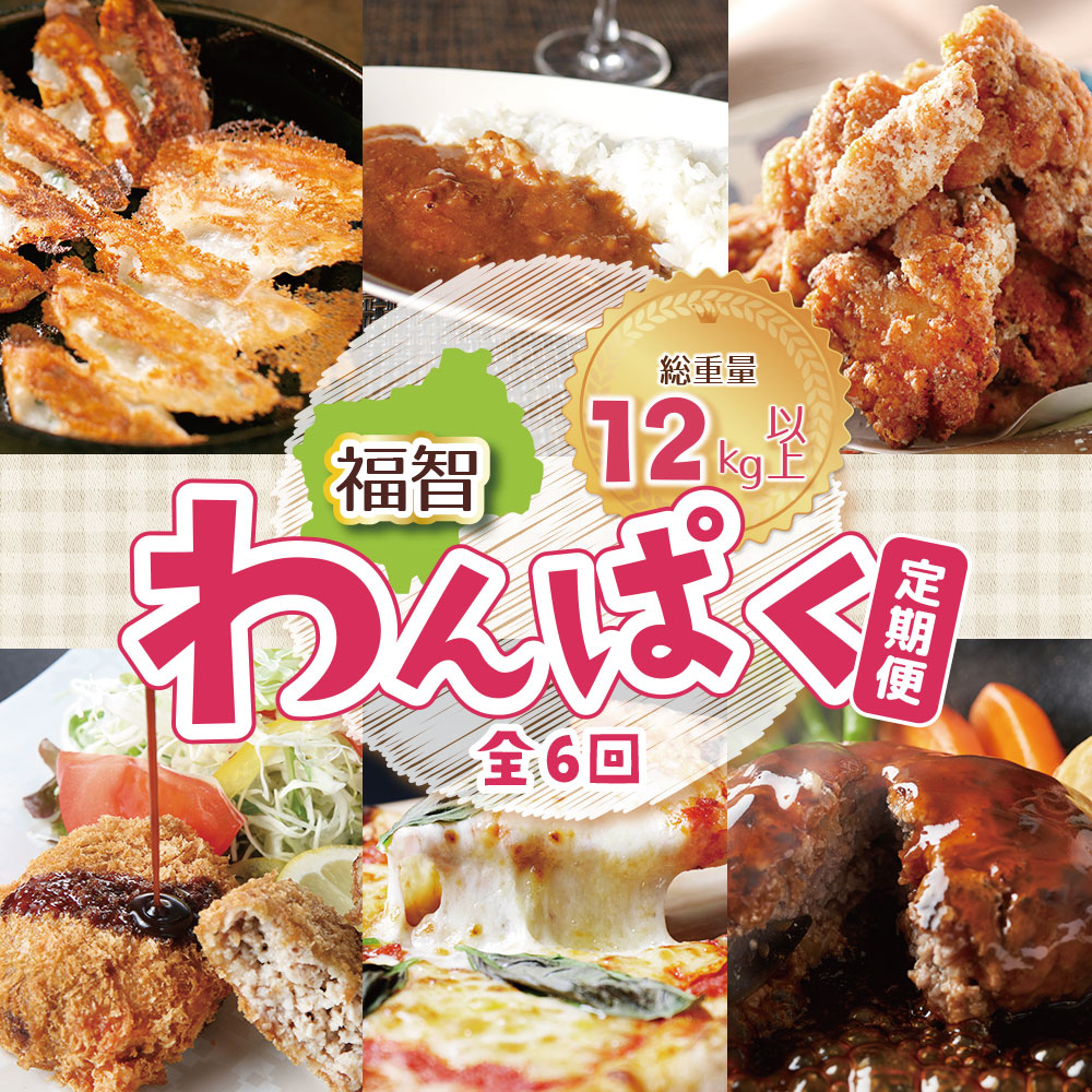 【ふるさと納税】 福智わんぱく定期便（隔月・年6回）福岡 惣菜 ハンバーグ 唐揚げ 餃子 ピザ メンチカツ カレー セット 定期便 たちばな 若杉 送料無料｜福岡県福智町