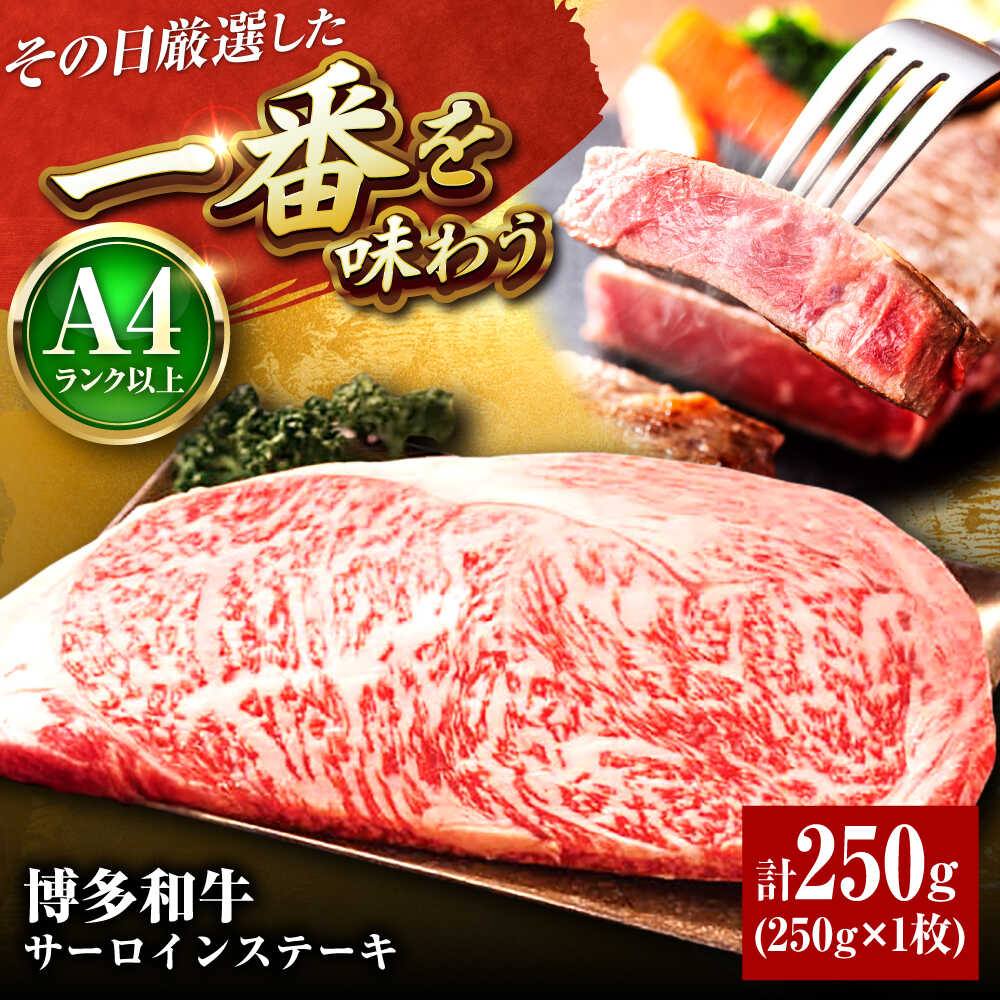 【ふるさと納税】【A4～A5】博多和牛 サーロインステーキ 250g 1枚 吉富町/株式会社MEAT PLUS[BGAB013] 黒毛和牛 霜降り 冷凍 ギフト｜福岡県吉富町