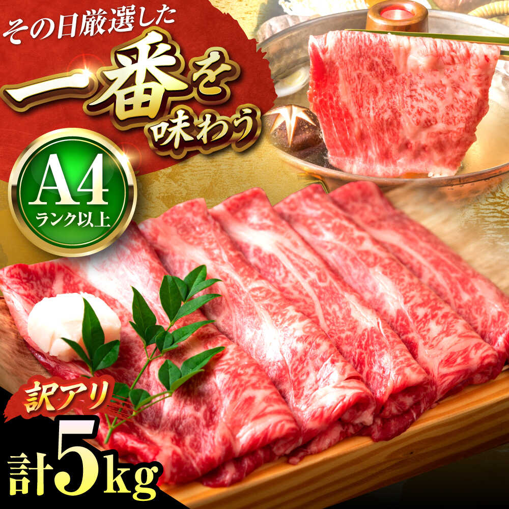 【ふるさと納税】【訳あり】【A4～A5】 博多和牛 しゃぶしゃぶ すき焼き 5kg (500g×10P) 吉富町/株式会社MEAT PLUS[BGAB021] お肉 牛 肉 牛肉 黒毛和牛 和牛 国産 サーロイン しゃぶしゃぶ肉 すき焼き肉 すきやき 大容量 たっぷり 冷凍 訳あり 食品 人気 おすすめ 美味しい