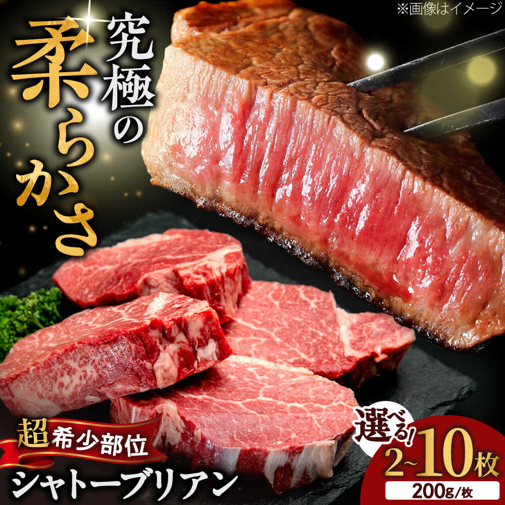 【ふるさと納税】博多和牛 シャトーブリアン 200g&times;2枚～10枚 【選べるお届け枚数】吉富町/肉のくまもと屋[BGBY042] 牛肉 和牛 国産 ブランド牛 ヒレ ヒレステーキ フィレ ステーキ ステーキ肉 焼肉 焼き肉 BBQ 高級肉 お祝い 冷凍 人気 おすすめ｜福岡県吉富町