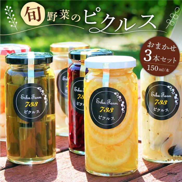 【ふるさと納税】【農家のこだわり野菜使用】おまかせ ピクルス 3本《築上町》【ERBA FARM733】 [ABAP001] 13000 13000円｜福岡県築上町