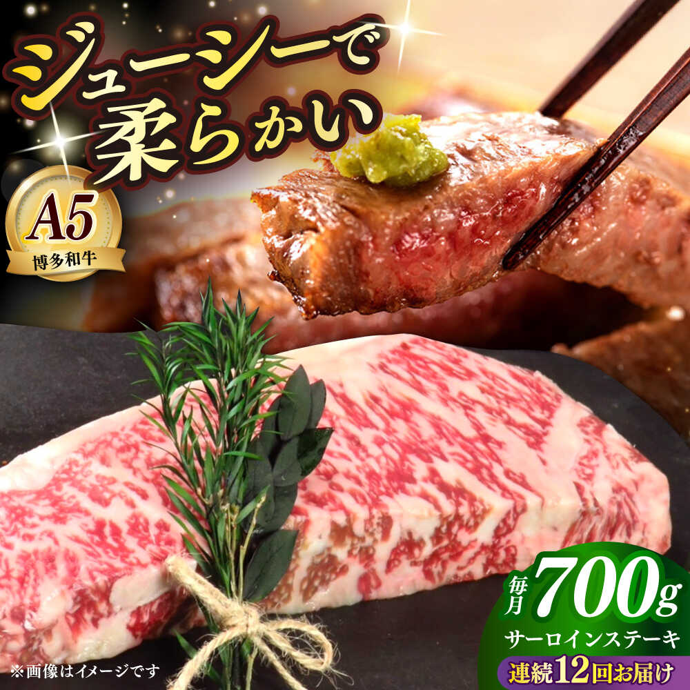 【ふるさと納税】【全12回定期便】国産 博多和牛 A5ランク サーロイン ステーキ 350g&times;2枚 雌 ≪築上町≫【KRAZY MEAT】 ステーキ 和牛 肉 BBQ[ABEN016] 516000 516000円｜福岡県築上町