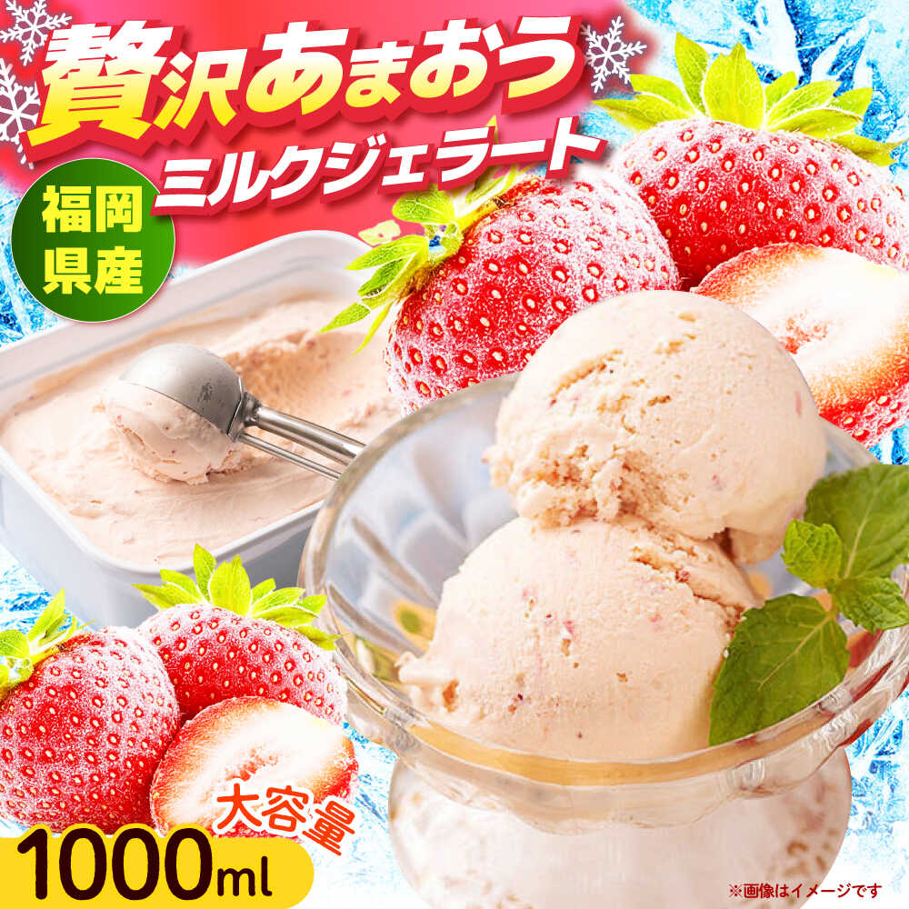【ふるさと納税】【2026年4月以降発送】先行予約！福岡産 あまおう ジェラート 1000ml 《築上町》【南国フルーツ株式会社】アイス スイーツ イチゴ 苺 いちご[ABET006] 14000 14000円｜福岡県築上町