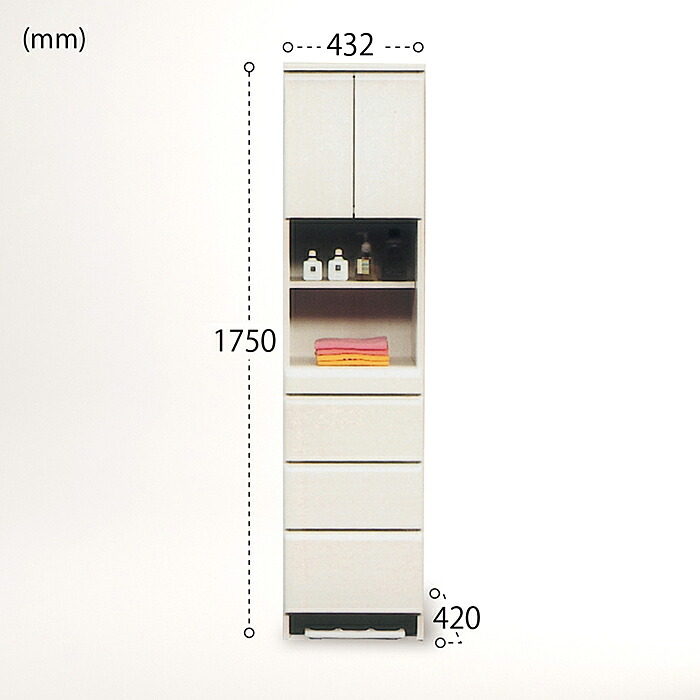 【ふるさと納税】45幅サニタリー細長い切口納める（白）【諸富調度品】：C139-010
