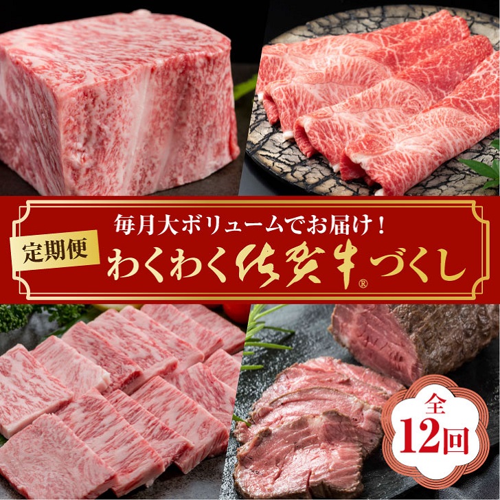 【ふるさと納税】【定期便12回】わくわく佐賀牛づくし：D102-001｜佐賀県佐賀市