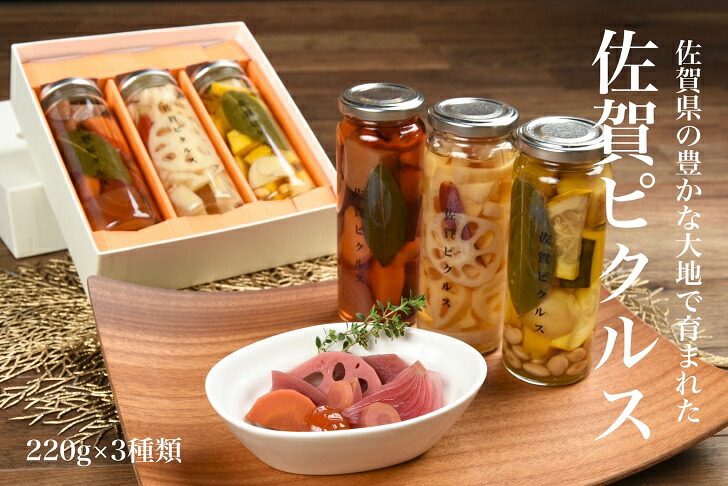 【ふるさと納税】佐賀産熟成お酢使用【佐賀野菜のピクルス】3本：B140-050