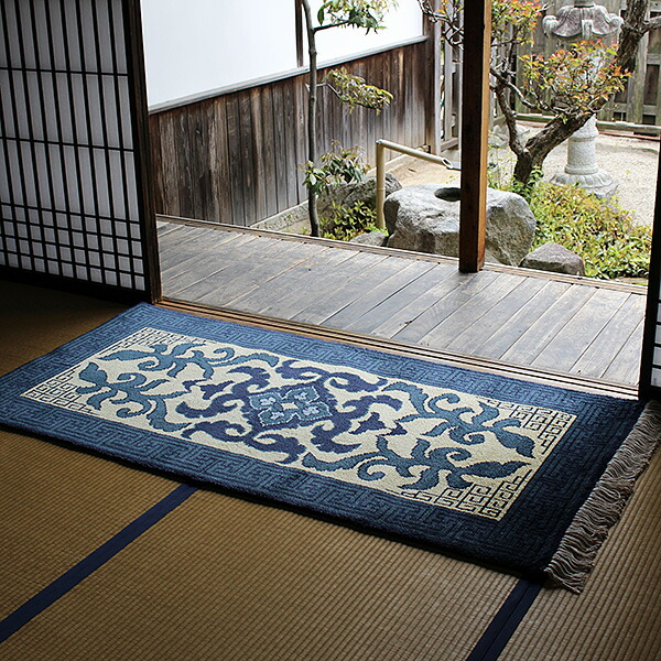 楽天市場】【ふるさと納税】鍋島緞通【手織り】95×191cm 鍋島大牡丹縁