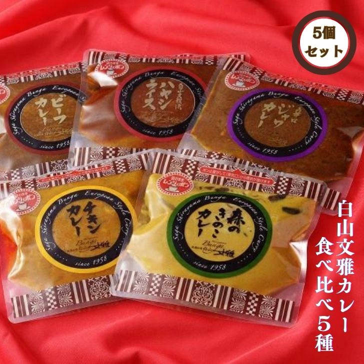 【ふるさと納税】白山文雅カレー 5種食べ比べセット：B205-003