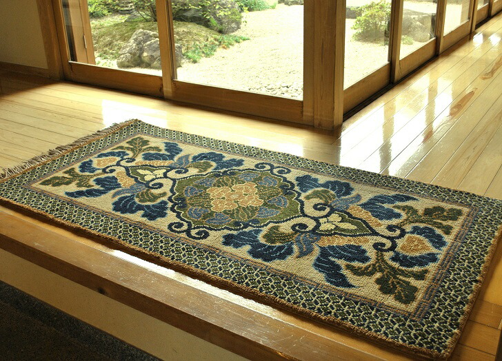 古い緞通　絨毯　鍋島　ラグカーペット　Ｅ 楽天市場】【ふるさと納税】鍋島緞通（だんつう）「蟹牡丹」日本