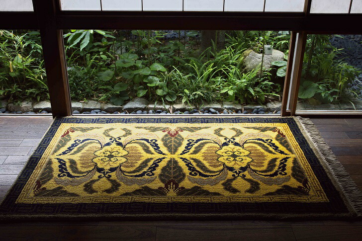 楽天市場】【ふるさと納税】鍋島緞通[手織] 蟹牡丹縁二重雷文 新