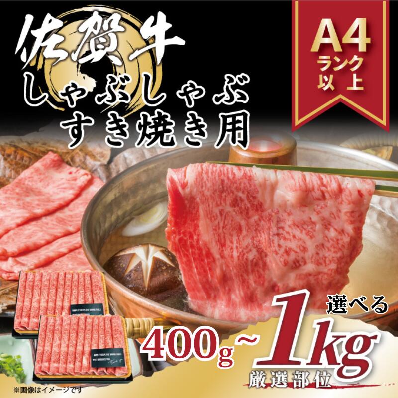 【ふるさと納税】艶さし！贅沢【A4～A5】佐賀牛しゃぶしゃぶすき焼き用（肩ロース肉・肩バラ・モモ肉）選べる 400g～1kg：B120-069