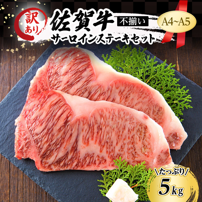 【ふるさと納税】訳あり！ 佐賀牛 【A4～A5】佐賀牛サーロイン ステーキ セット 5kg（250g 2枚入りx10p） 肉 お肉 牛肉 和牛 牛 ※配送不可：離島 82,500円
