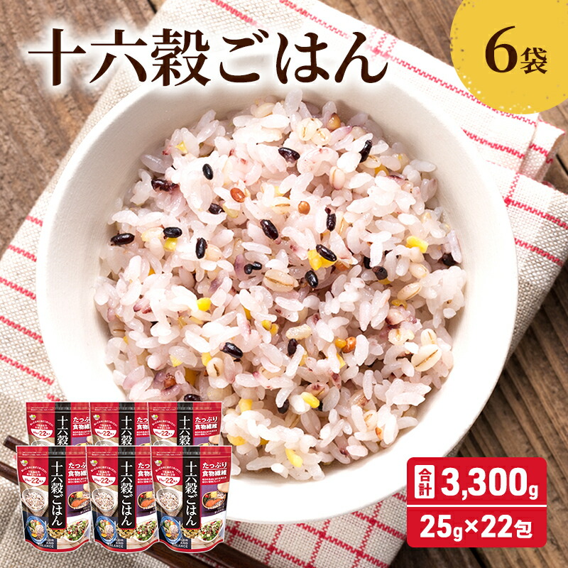 【ふるさと納税】雑穀 十六穀 ごはん 合計3,300g (25g×22包×6袋) 食物繊維