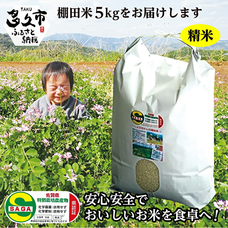 【ふるさと納税】【 令和7年産 】 5kg 米 夢しずく 農薬・化学肥料不使用「 しょうちゃんの 棚田米 」 5kg モチモチ食感と優しい甘み 精米 特A 受賞 化学肥料不使用 オーガニック 棚田 米 コメ お米 おこめ 5キロ 5 人気 ランキング b-93