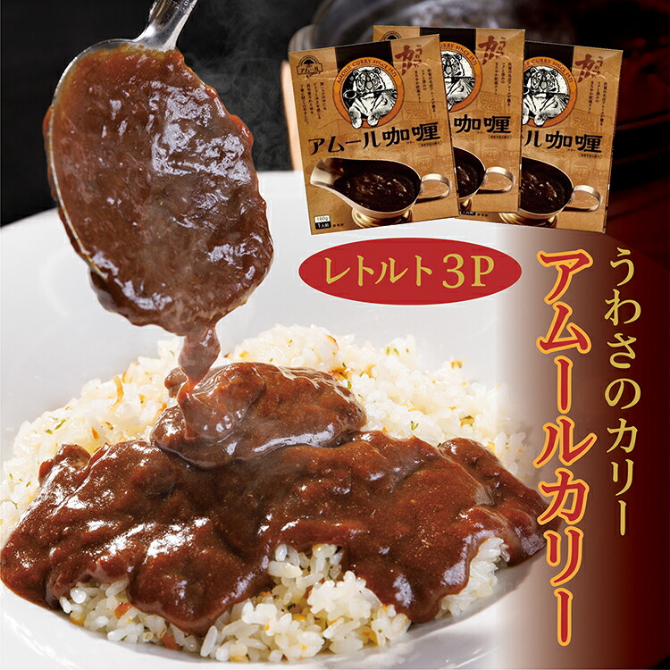 【ふるさと納税】うわさのカリー　アムールカリー（カレー）　レトルト３パック（a-85） 6,390円