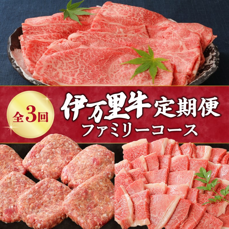 【ふるさと納税】伊万里牛ファミリーコース 定期便 3回便 （ すき焼き しゃぶしゃぶ ハンバーグ 焼肉 ） J602【 伊万里牛 ハンバーグ すき焼き しゃぶしゃぶ スライス 薄切り 焼肉用 3回便 ハンバーグ 定期便 国産 牛肉 】