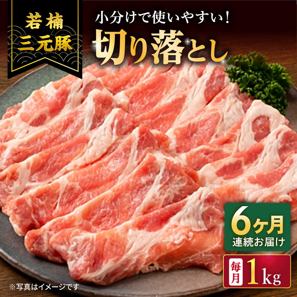 【ふるさと納税】【6回定期便】若楠三元豚 切り落とし 1kg（250g×4パック）/ナチュラルフーズ[UBH075] ブランド豚 三元豚 細切れ 小分け