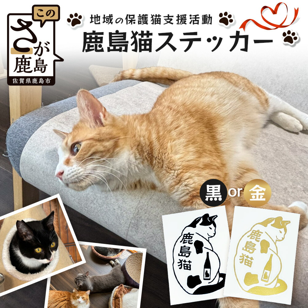 楽天市場】【ふるさと納税】鹿島猫ステッカー(金色)or(黒色)|保護 楽天市場】【ふるさと納税】鹿島猫ステッカー(金色)or(黒色)|保護