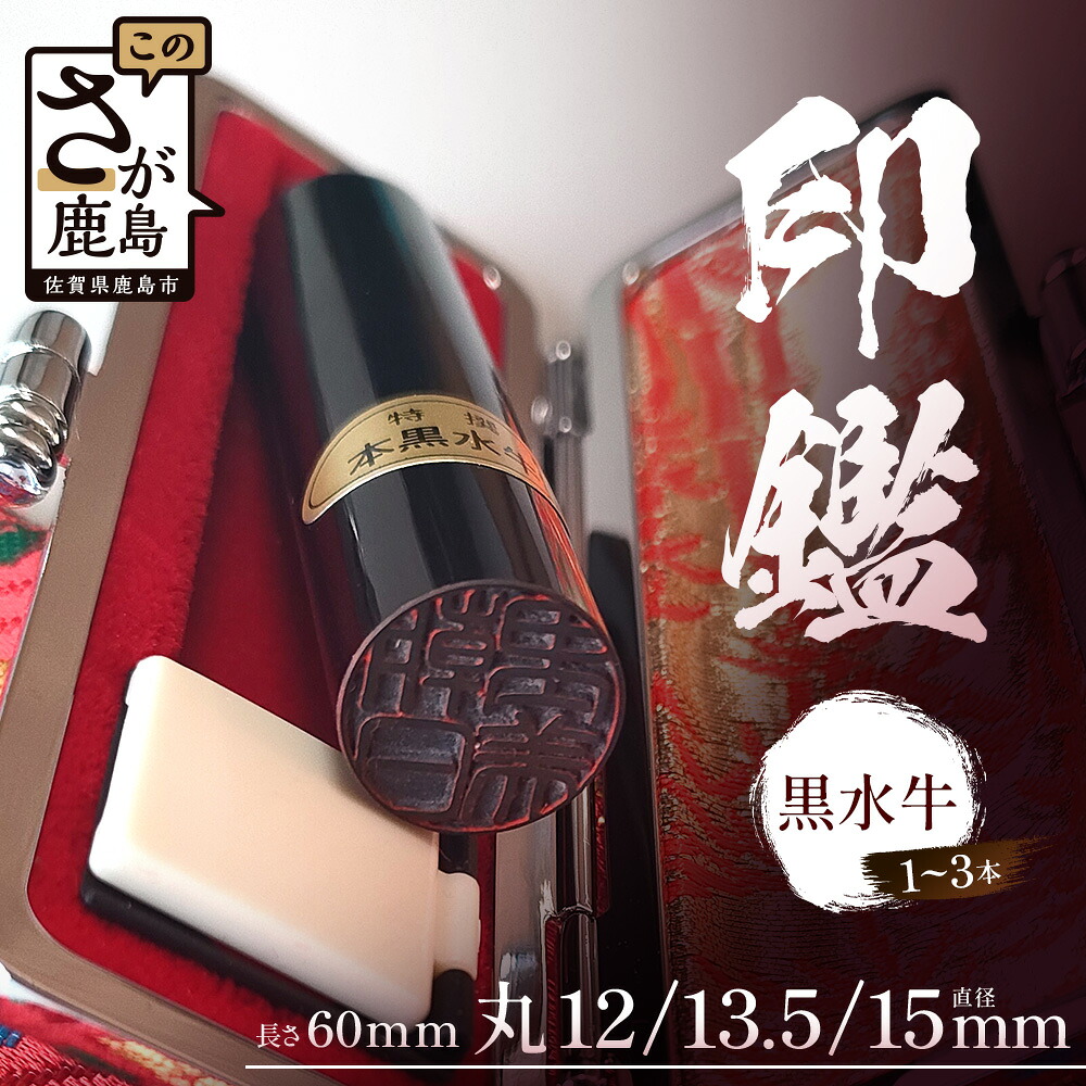 【ふるさと納税】 黒水牛 印鑑 専用ケース付 |1本 2本 3本 選べる本数 オーダーメイド セット 実印 銀行印 認印 手彫り仕上げ 印鑑 はんこ 高級 贈答 ギフト 御祝 成人祝 就職祝 結婚祝 佐賀県 鹿島市 G-76|佐賀県鹿島市