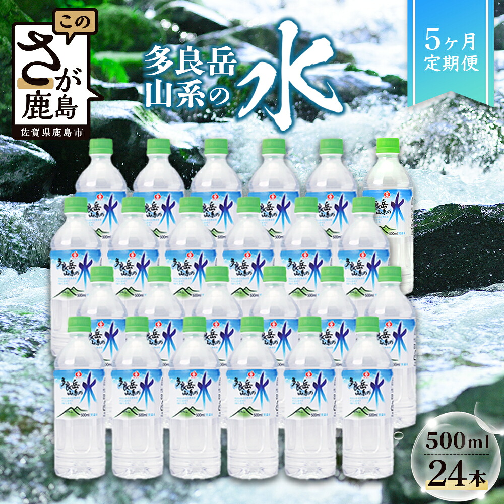 【ふるさと納税】【定期便5回】 G7広島サミット提供『多良岳山系の水』 （500ml×24本×5回）天然水 ナチュラルウォーター定期便 毎月お届け 佐賀県 鹿島市 送料無料 F-14 26,000円