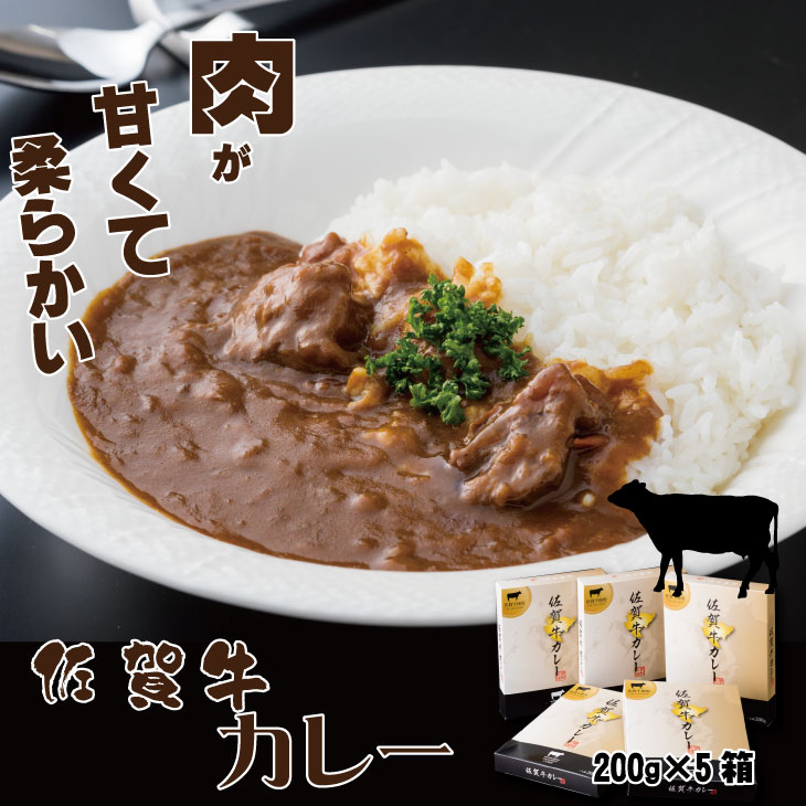 【ふるさと納税】 佐賀牛カレー （５箱セット）煮込み牛肉 佐賀県産 食材にこだわった A5～A4 ブランド牛 ブロック人気 ランキング  高評価 牛肉 佐賀 送料無料 【A090-011】