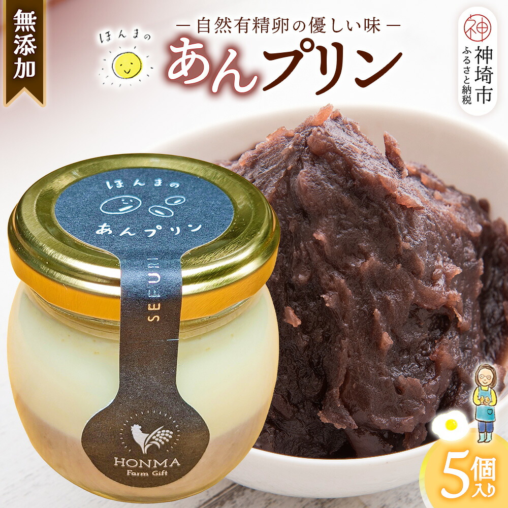 【ふるさと納税】本間農園の無添加あんプリン5個セット 【スイーツ 平飼い 無添加 有精卵 ミルン牧場 牛乳 プリン県 プリンマップ】(H073114)|佐賀県神埼市