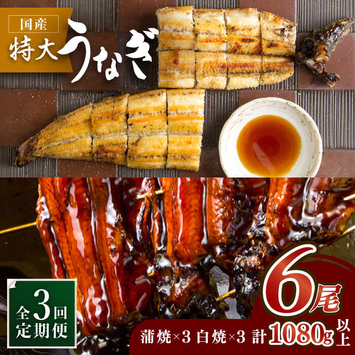 【ふるさと納税】ふっくらジューシーのこだわりうなぎ【3回定期便】国産うなぎ蒲焼・白焼 計6枚セット（うなぎ蒲焼3枚・白焼3枚）&times;3回 吉野ヶ里町/丸安[FAD010]｜佐賀県吉野ヶ里町