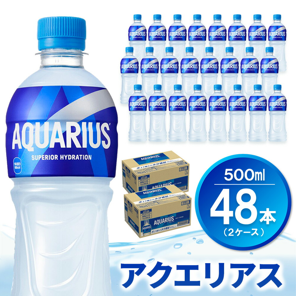 【ふるさと納税】アクエリアス 500mlPET (2ケース) 計48本【コカコーラ 熱中症対策 スポーツ飲料 スポーツドリンク 水分補給 ペットボトル 健康 スッキリ ミネラル アミノ酸 クエン酸 リフレッシュ 常備 保存 買い置き】K090129