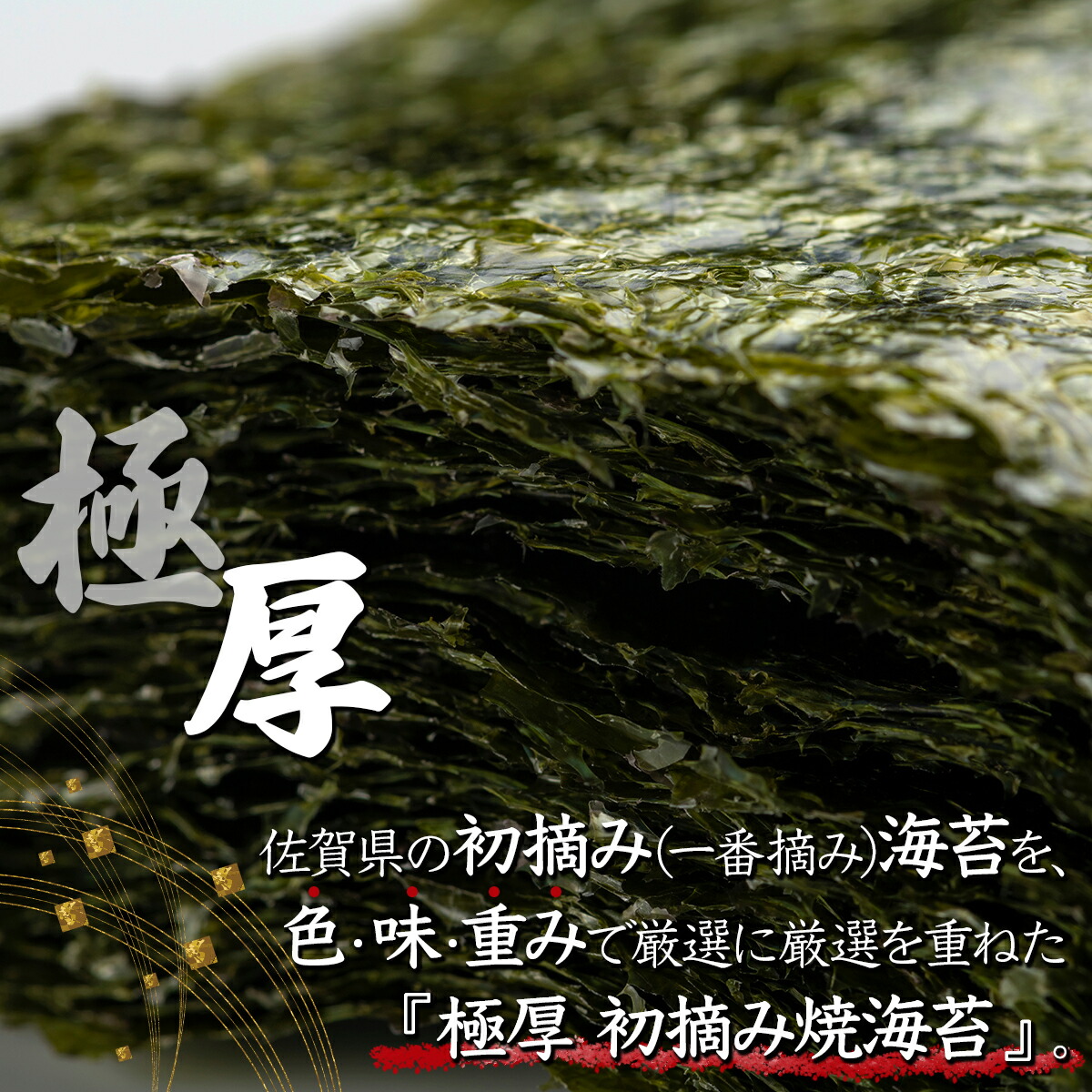 佐賀有明産 初摘み海苔 一番摘み 厳選 焼き海苔 50枚 やや厚 送料無料