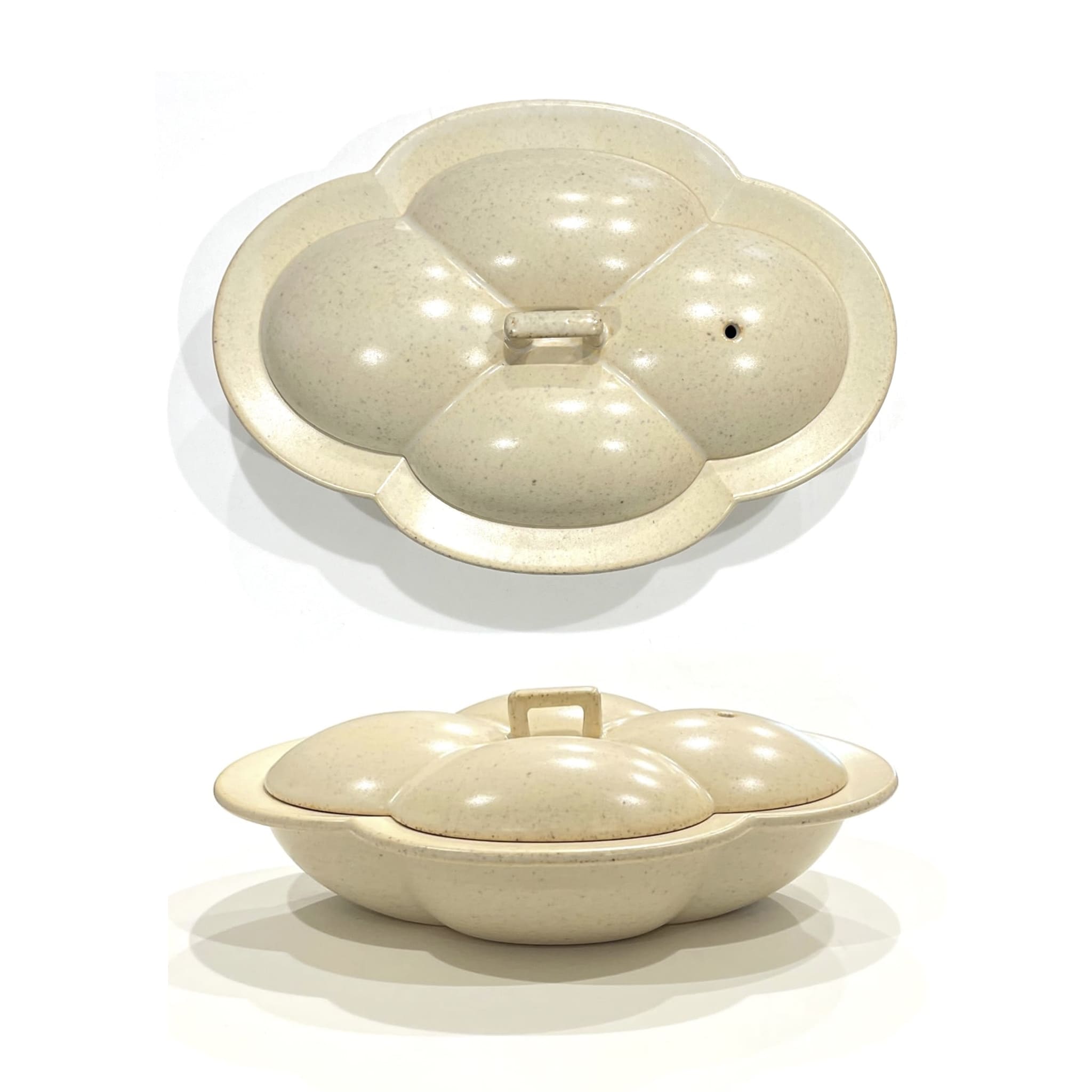 【ふるさと納税】有田焼 クリーム釉 木瓜 蓋付耐熱皿 24to3【西富陶磁器】食器 器 うつわ 皿 蓋付 グラタン皿 耐熱皿 直火対応 オーブン対応 かわいい おしゃれ クリーム bi057