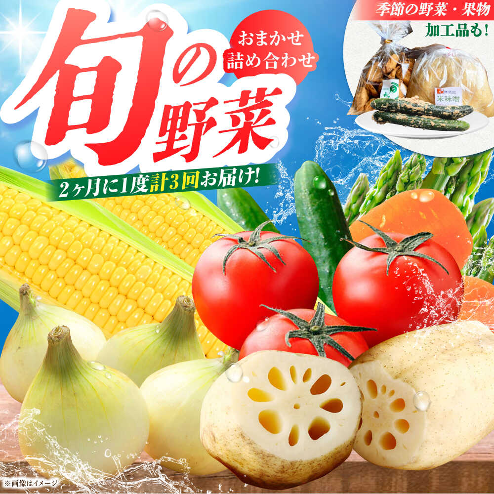 【ふるさと納税】 【隔月発送】【全3回定期便】新鮮野菜・加工品 おまかせ詰め合わせ 【だいちの家】 [HAG016]｜佐賀県江北町