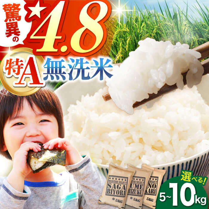 【ふるさと納税】【選べる容量・品種】無洗米 ＜さがびより・夢しずく ＞5kg / 10kg【大塚米穀店】 [HBL005] 米 特A米 特A評価 佐賀 佐賀県産 食べ比べ セット お試し 無洗米 無洗 米 こめ お米 白米 県産米 大人気 令和6年産 令和7年産 新米