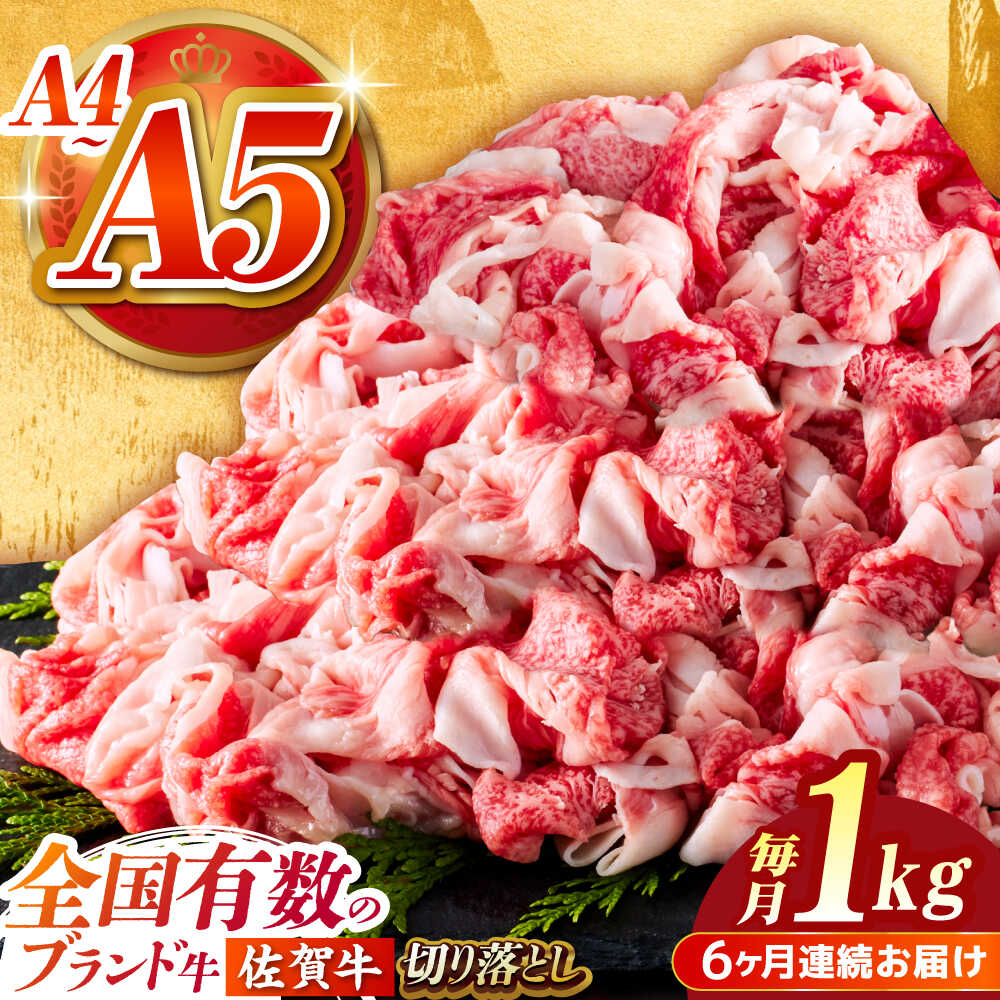 【ふるさと納税】【全6回定期便】佐賀牛 切り落とし 1kg（500g×2パック）【がばいフーズ】A5 A4[HCS033]