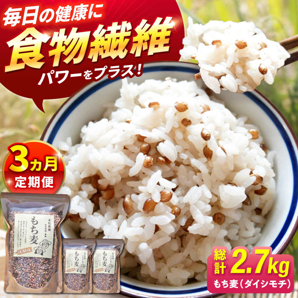 【ふるさと納税】【令和6年度産】【全3回定期便】白石産 もち麦 900g（300g×3袋）/回（総計2.7kg）【道の駅しろいしカンパニー】モチ麦 もちむぎ 小分け 健康 雑穀米 雑穀 お米 [IAA034]