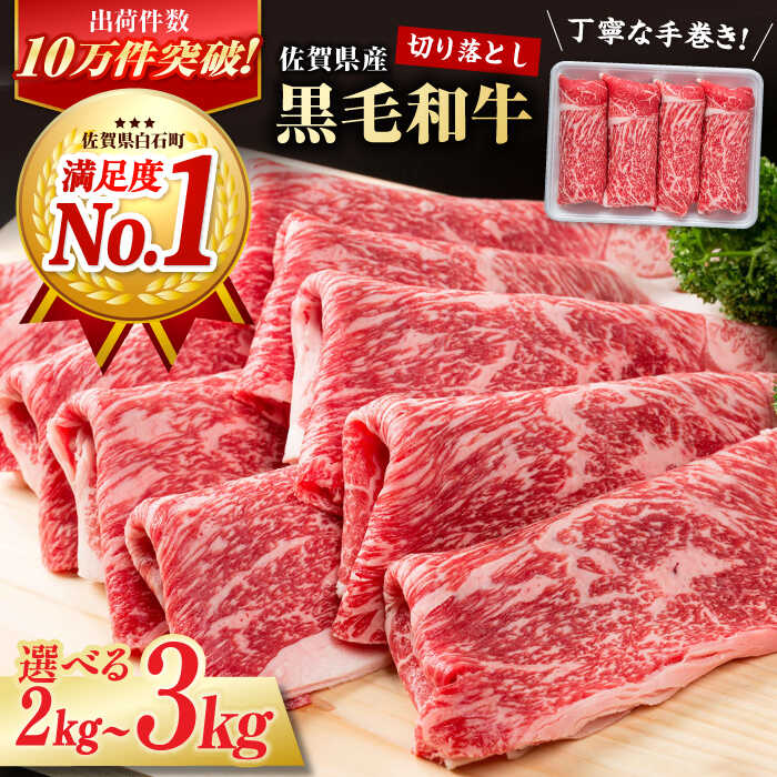 【ふるさと納税】【選べる容量】【圧倒的リピート率！】佐賀県産 黒毛和牛 贅沢 切り落とし 2kg/3kg【株式会社いろは精肉店】佐賀産和牛 肉 牛肉 切落し 国産 ブランド牛 贈答 スライス 小分け すき焼き しゃぶしゃぶ 霜降り 高評価 人気 おすすめ [IAG003]