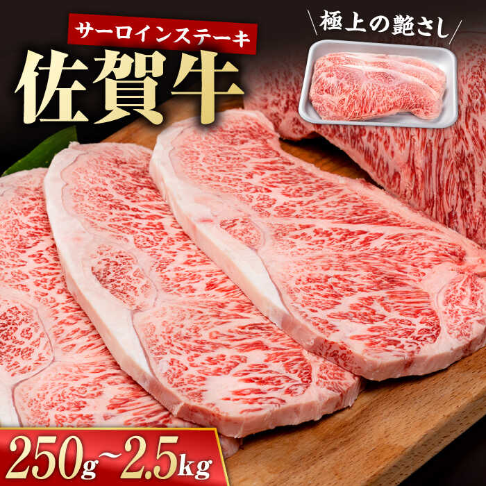 【ふるさと納税】【選べる内容量】佐賀牛 サーロイン ステーキ 250g～2.5kg【株式会社いろは精肉店】A4 A5 国産 和牛 国産牛 贈答 ブランド牛 霜降り BBQ 焼き肉 焼肉 お肉 肉 牛肉 冷凍 佐賀県 白石 [IAG048]｜佐賀県白石町