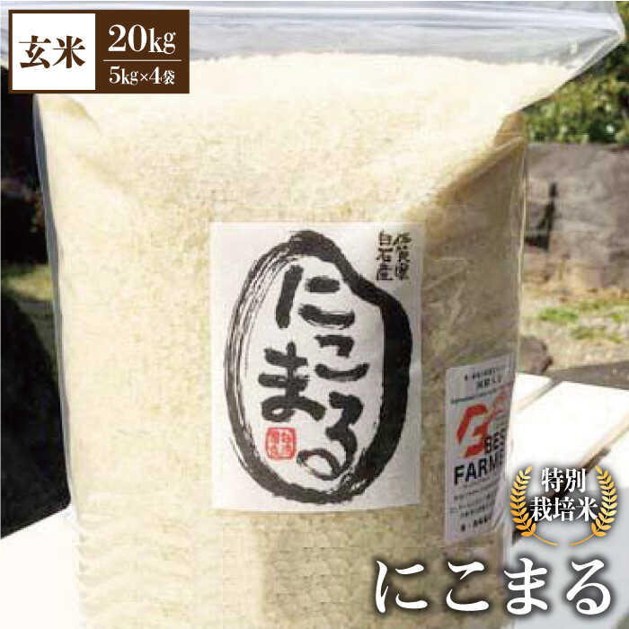 純正クオリティ 無農薬 玄米 にこまる ２０kg 令和４年度 米