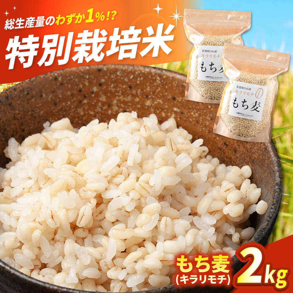 【ふるさと納税】【令和7年度産】もち麦（キラリモチ）2kg 【有限会社定松ファーム】 もち麦 麦 もちむぎ キラリモチ ご飯 ごはん ふるさと納税 佐賀県 白石町 米 5kg [IBV007]