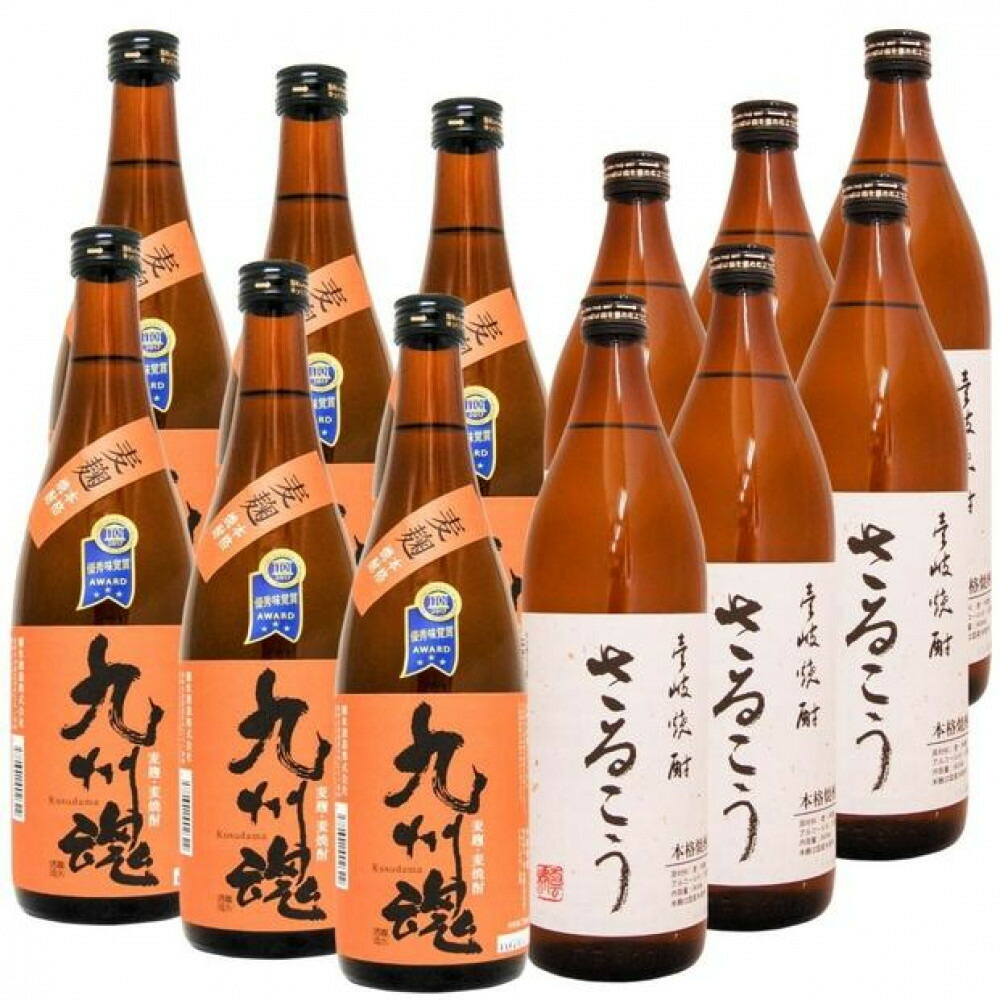 【ふるさと納税】九州魂麦焼酎720ml・壱岐さるこう900ml 各6本 長崎ふるさと人気麦焼酎のみくらべ | お酒 さけ|長崎県