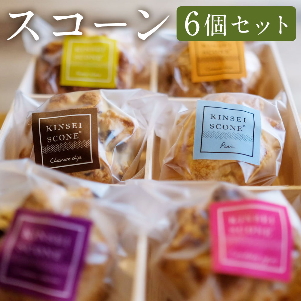【ふるさと納税】ギフトにぴったり スコーン 6個セット 6種類 木箱入り プレーン チョコチップ キャラメル クランベリーヨーグルト ベイクドチーズ きなこ スイーツ お菓子 焼き菓子 ギフト プレゼント 長崎県 長崎市 送料無料|長崎県長崎市