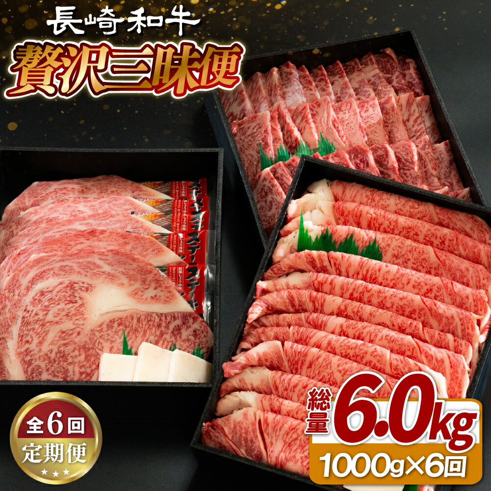 【ふるさと納税】《定期便》長崎和牛月替わりバラエティー【6回お届け】 焼肉 バーベキュー BBQ お肉 和牛 黒毛和牛 佐世保|長崎県佐世保市